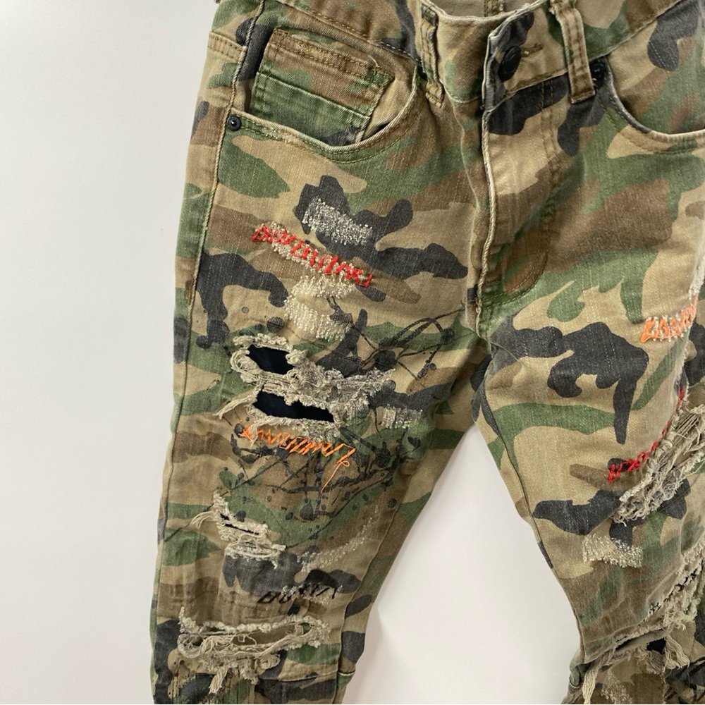 Camo Distressed Patchwork Jeans - image 4